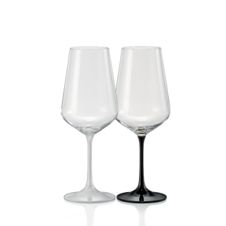 Sklenice na víno - Sandra Black & White 450ml 2ks