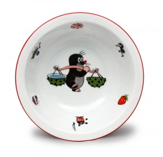 Miska Praktik Krteček a kaštany 16cm červená linka