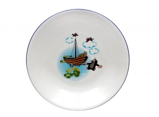 Talíř hluboký Krteček a loďka 20cm modrá linka